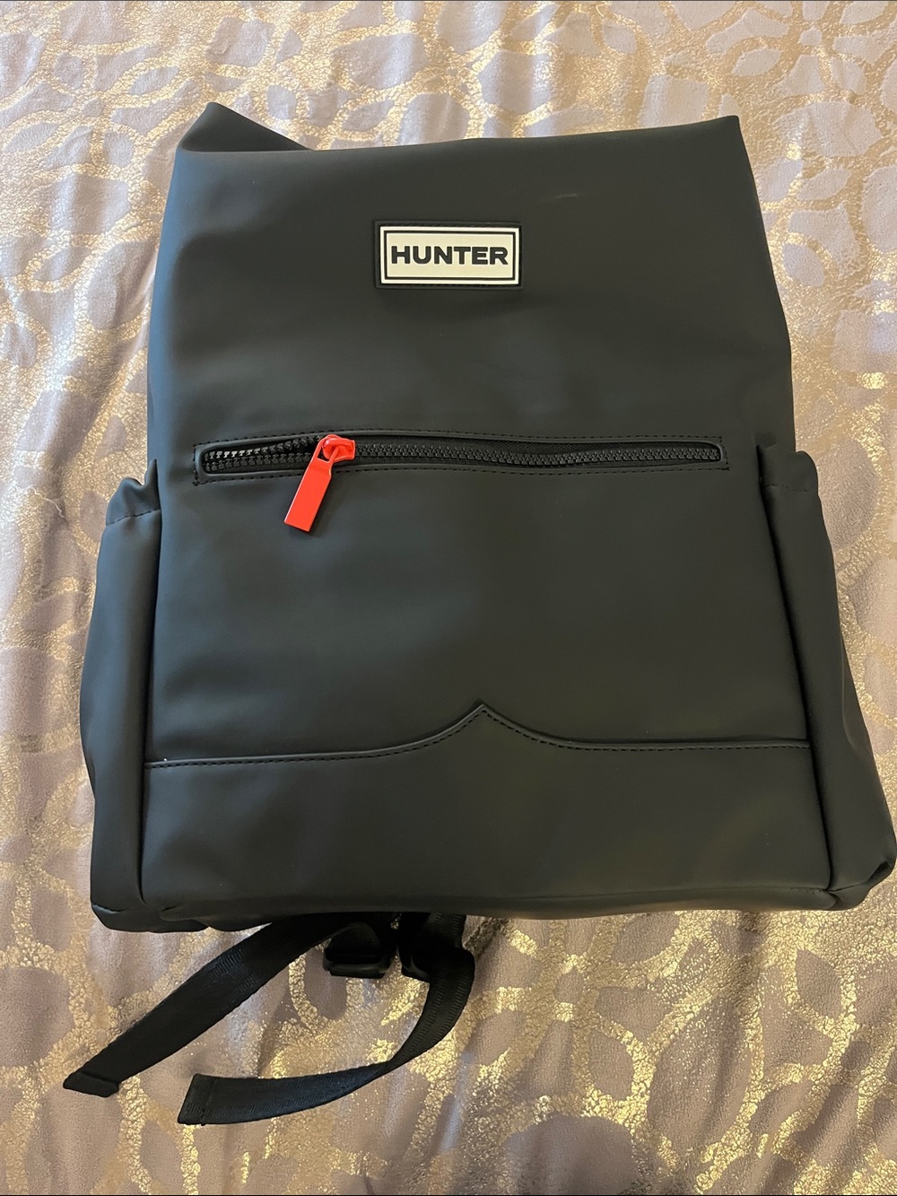 Hunter Black Backpack with Red Zip Accent - Picture 4 of 6